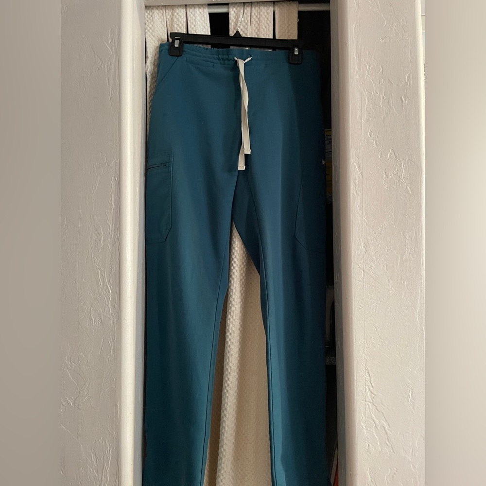 Figs Women’s Caribbean Blue Yola Skinny Scrub Pants with Drawstring small